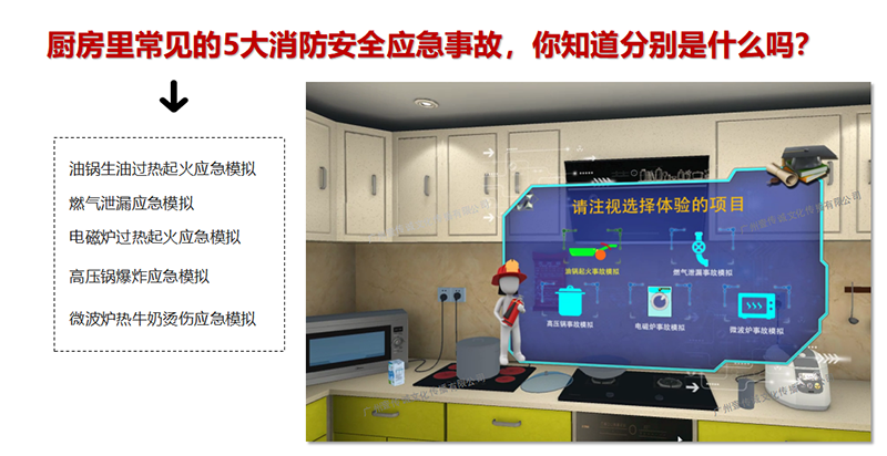 廣州壹傳誠(chéng)VR 廚房虛擬學(xué)習(xí) 廚房應(yīng)急處理 虛擬消防系統(tǒng)