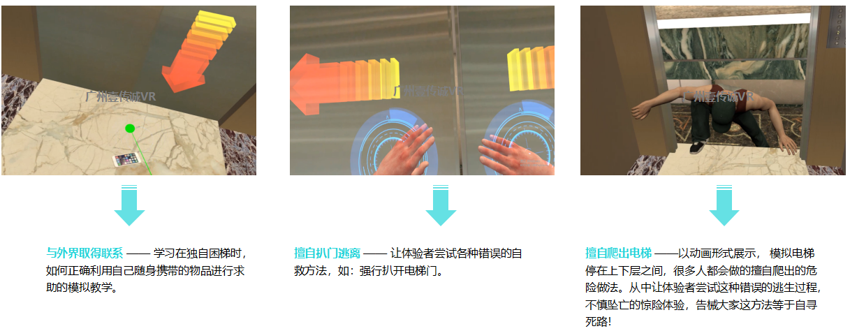 廣州壹傳誠 VR垂直電梯安全 VR公共安全 VR困梯常識科普