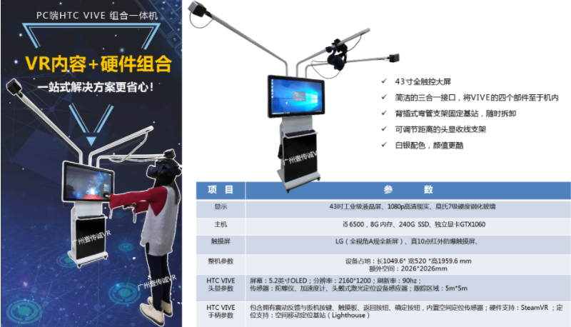 廣州壹傳誠VR PC端HTC VIVE 組合一體機